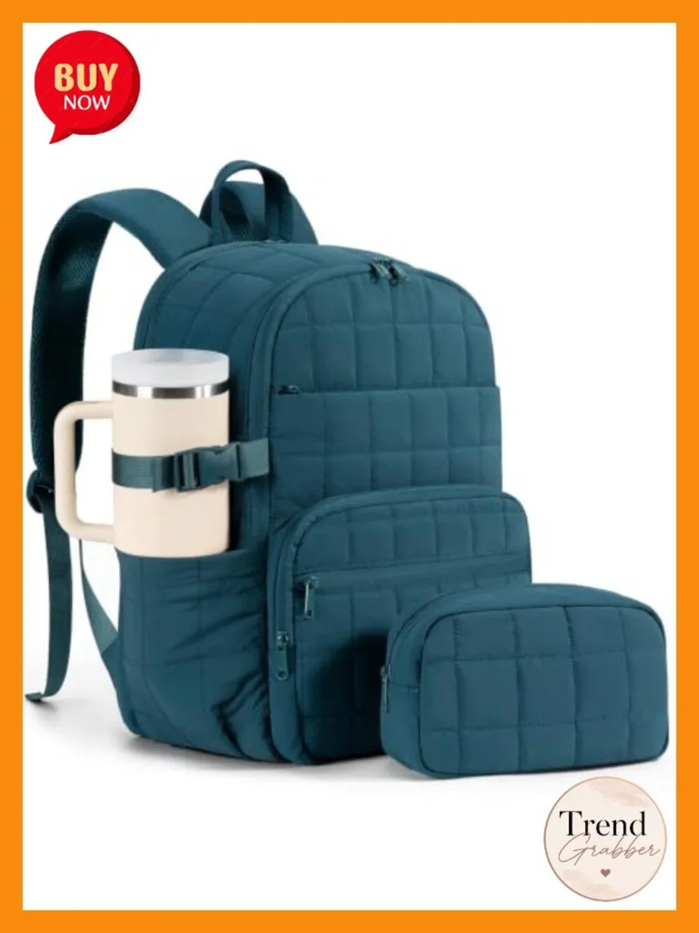 Puffer Laptop Backpack for Women, 15.6" College Work Travel Taslon